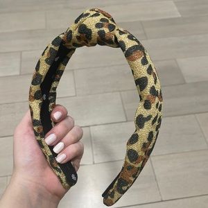 Lele sadoughi metallic cheetah knot headband